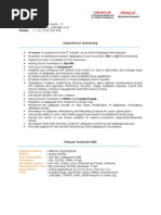 Oracle DBA Resume With 4+exp