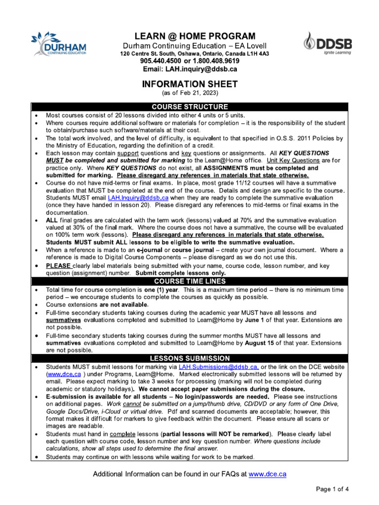 LAH Information Sheet Feb 21 2023 | PDF