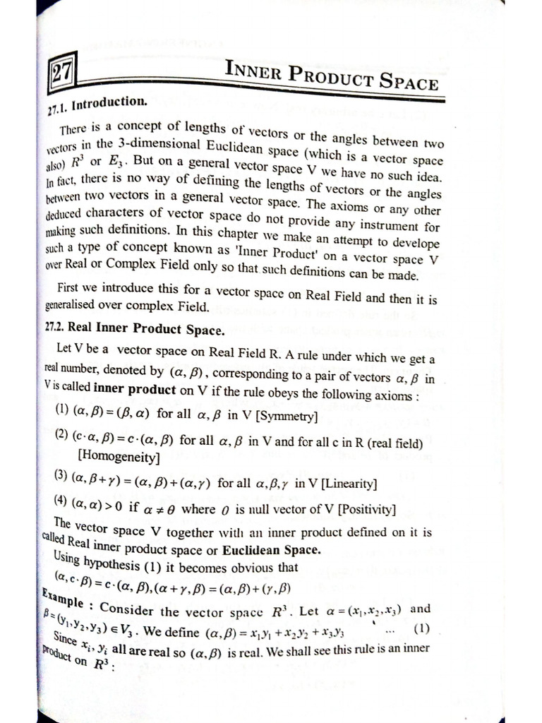 Inner Product Space | PDF