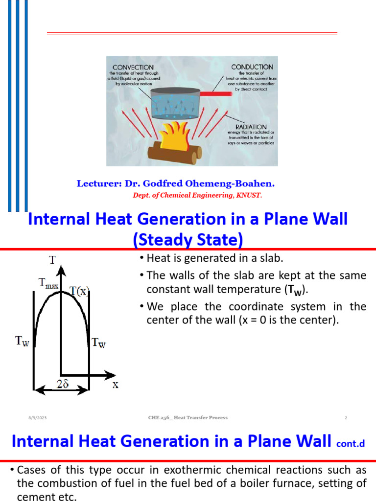 Internal Heat Generation in Plane Walls | PDF | Heat Transfer | Thermal ...