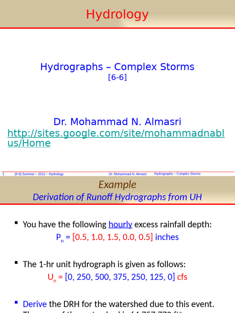 [6-6] Hydrographs - Complex Storms | PDF | Hydraulic Engineering ...