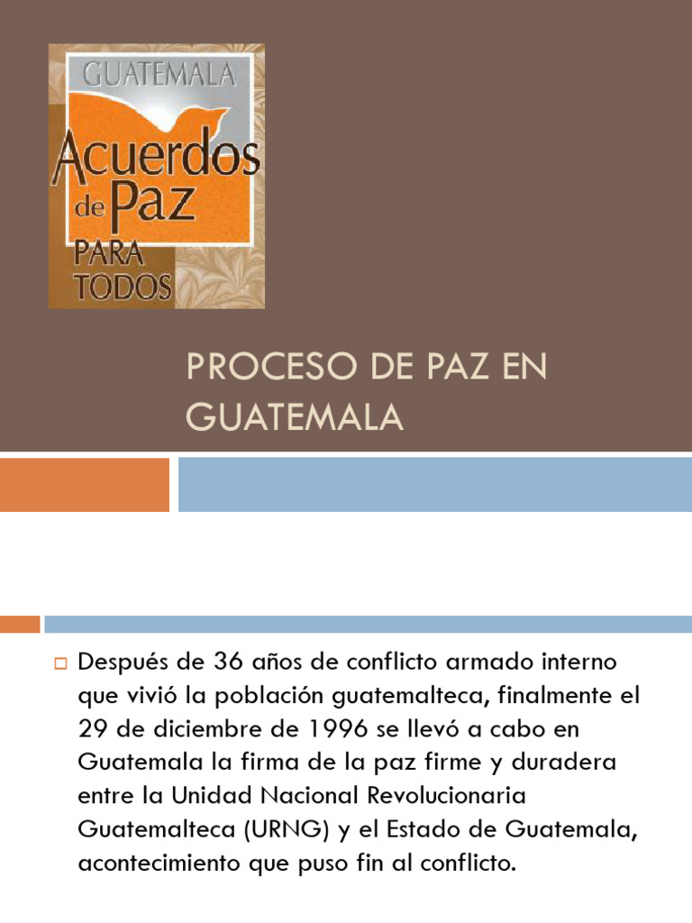 Acuerdos de Paz en Guatemala: Claves y Proceso | PDF | Guatemala ...