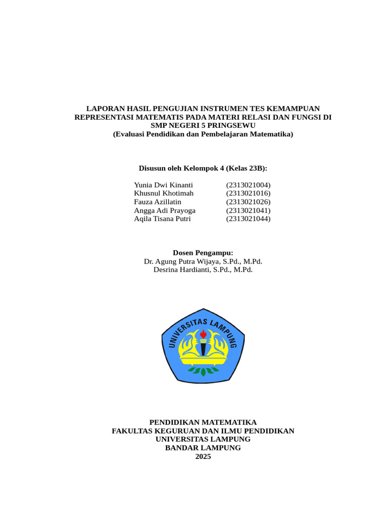Pengujian Instrumen Tes Matematika SMP | PDF