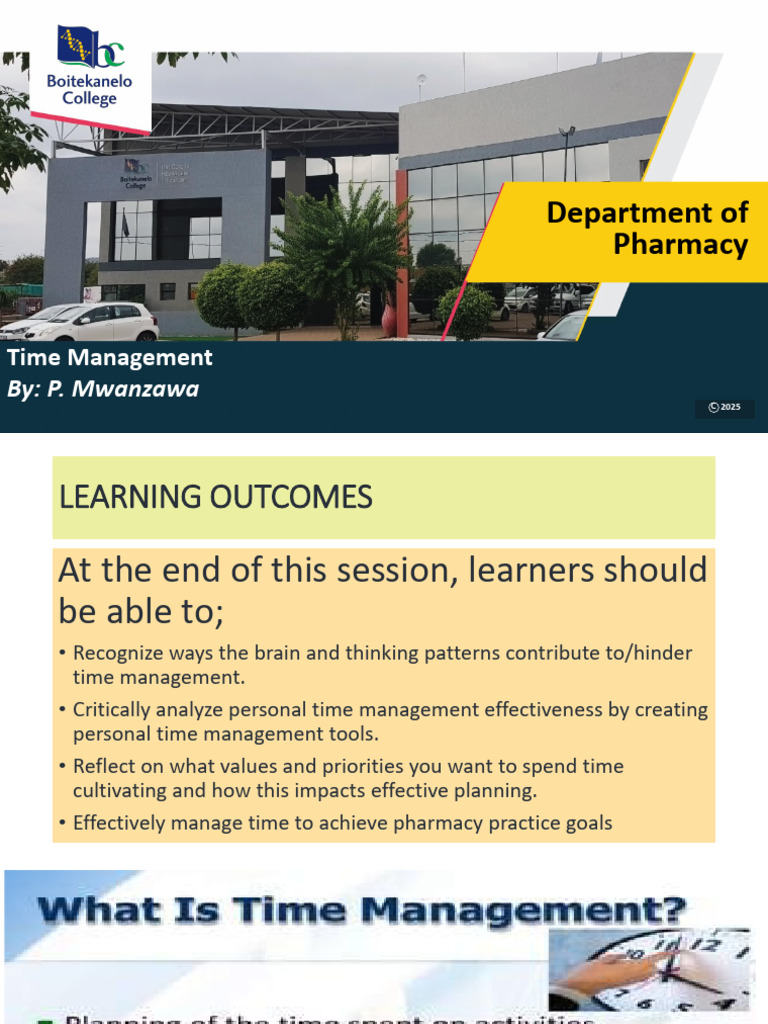 Effective Time Management in Pharmacy | PDF | Time Management ...