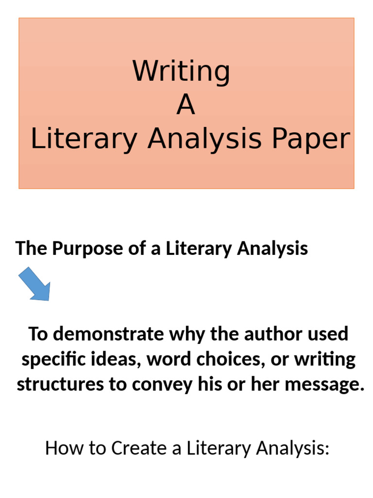 Guide to Writing Literary Analysis | PDF | Proofreading | Pride And ...
