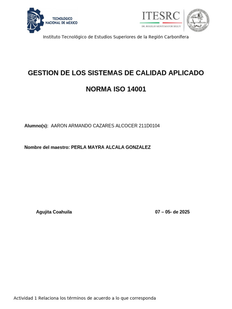 Análisis de la Norma ISO 14001:2015 | PDF | Entorno natural