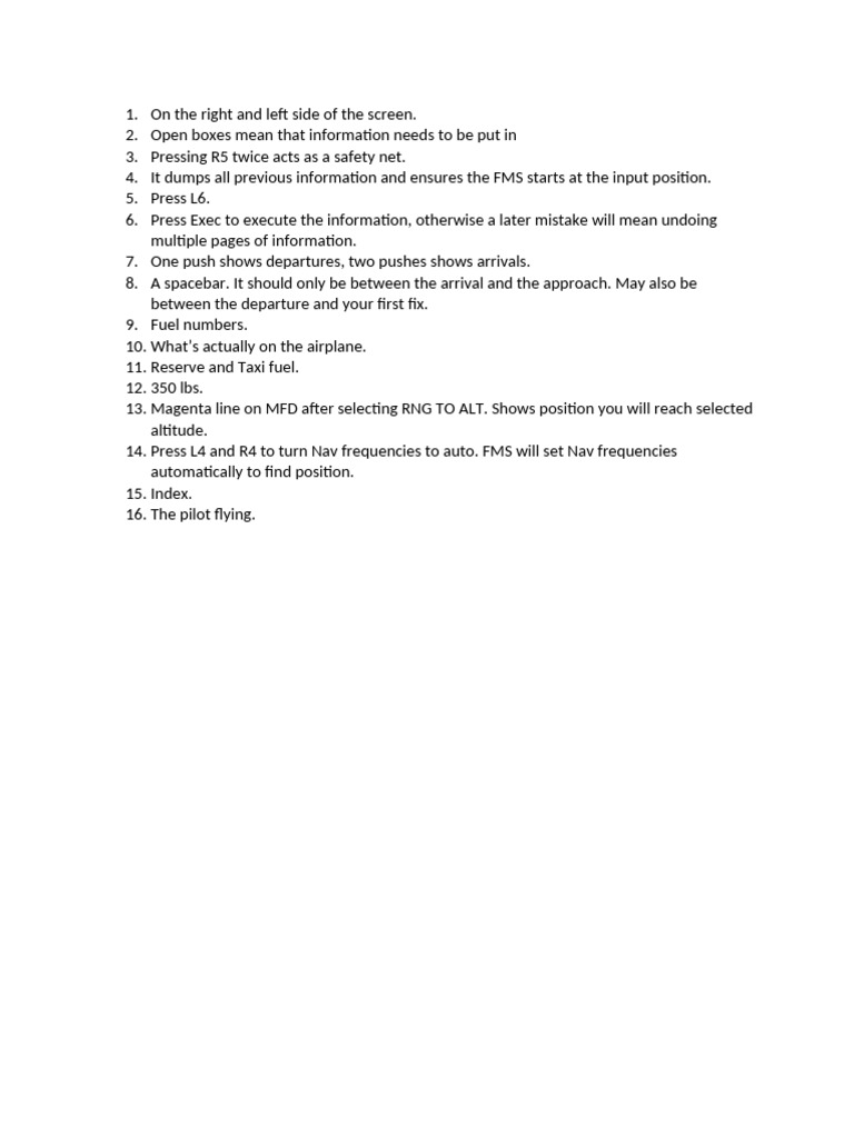 FMS Input and Navigation Guide | PDF