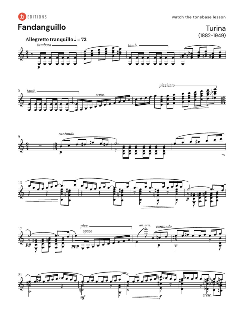 Turina - Fandanguillo - Adam Levin - Tonebase Edition | PDF