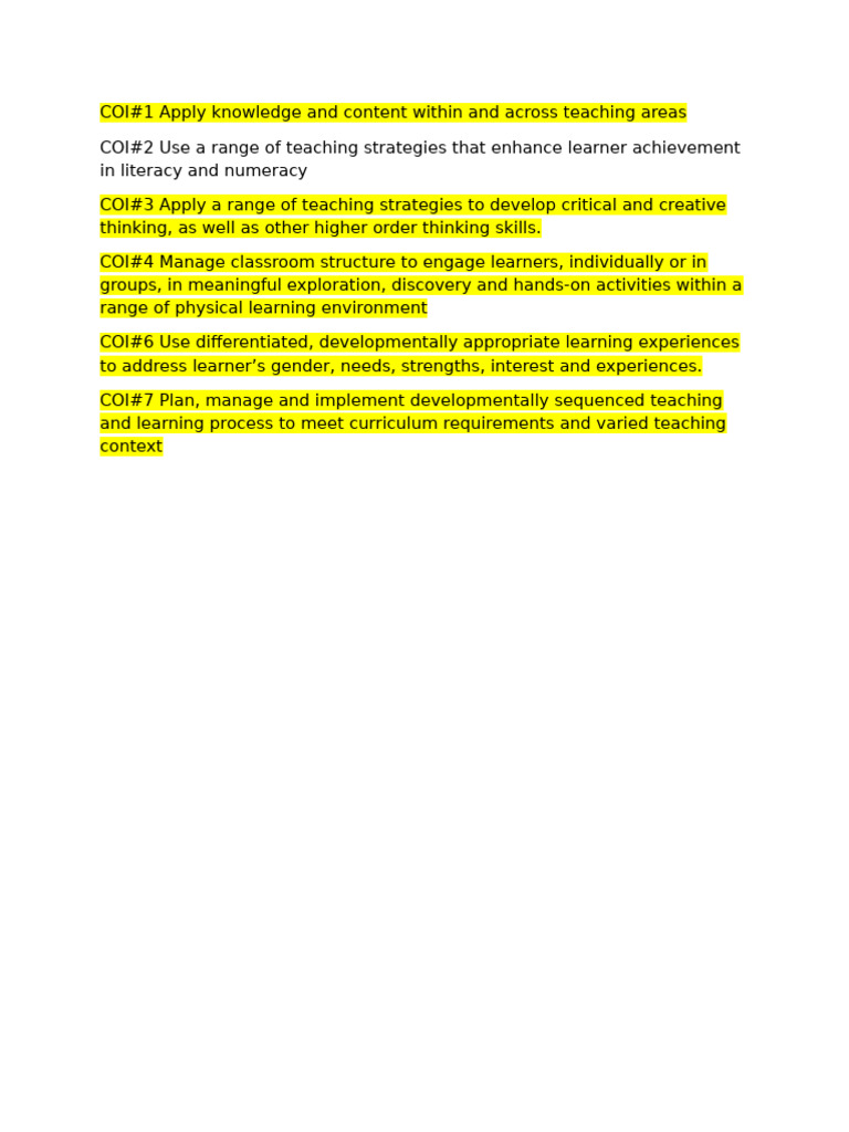 COI 1st Sem Annotations | PDF