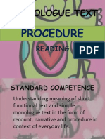 Monologue Text: Procedure