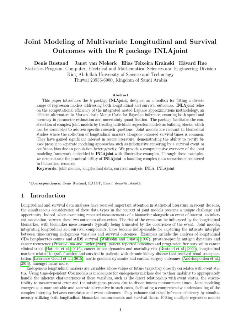 Inla Joint Packagepaper | PDF | Normal Distribution | Statistical Inference