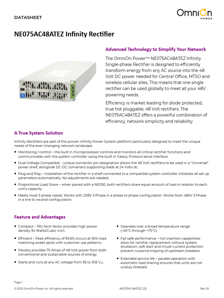NE075AC48ATEZ Rectifier Datasheet | PDF | Rectifier | Alternating Current