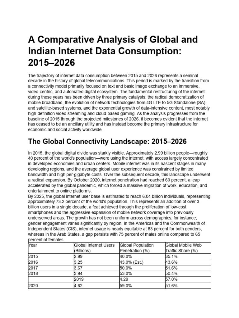 Global and Indian Internet Data Trends 2015-2026 | PDF | Internet ...