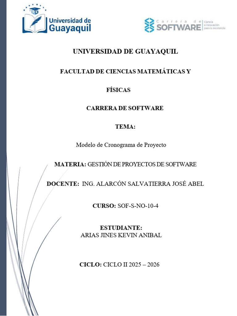 Modelo de Cronograma para Proyectos de Software | PDF