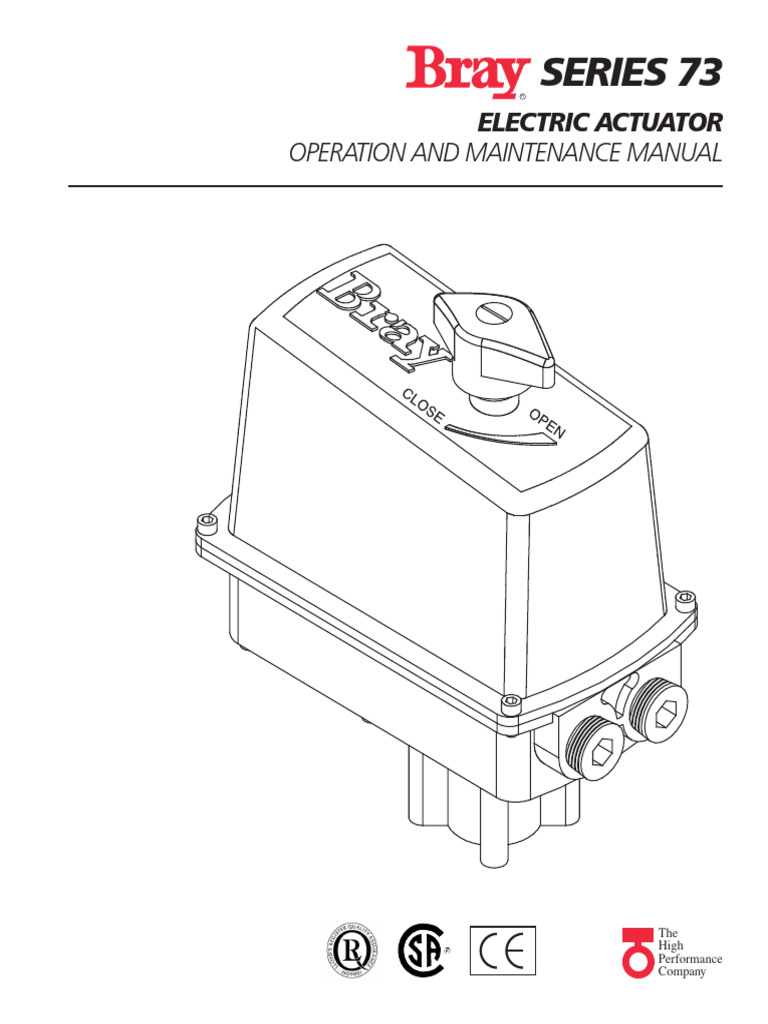 Bray Series 73 Electric Actuator Manual | PDF | Valve | Switch