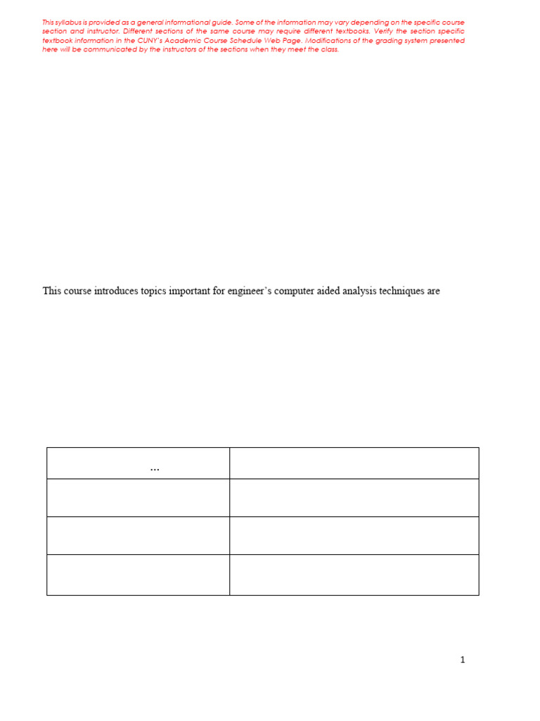 Computer Aided Analysis Course Syllabus | PDF | Plagiarism | Science