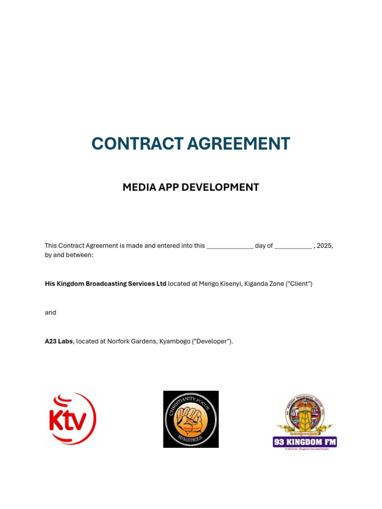 Media App Development Contract Agreement | PDF | Confidentiality ...
