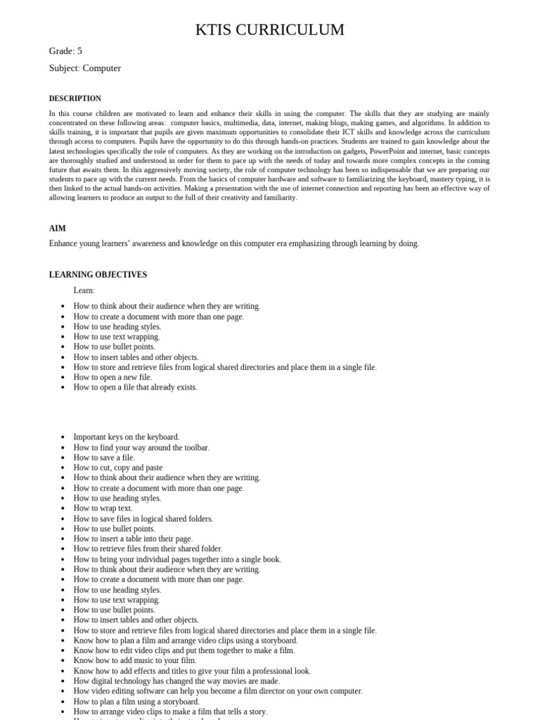 Curriculumtemplate G5 Computer.final.11.22.16 Front | PDF | Computer ...