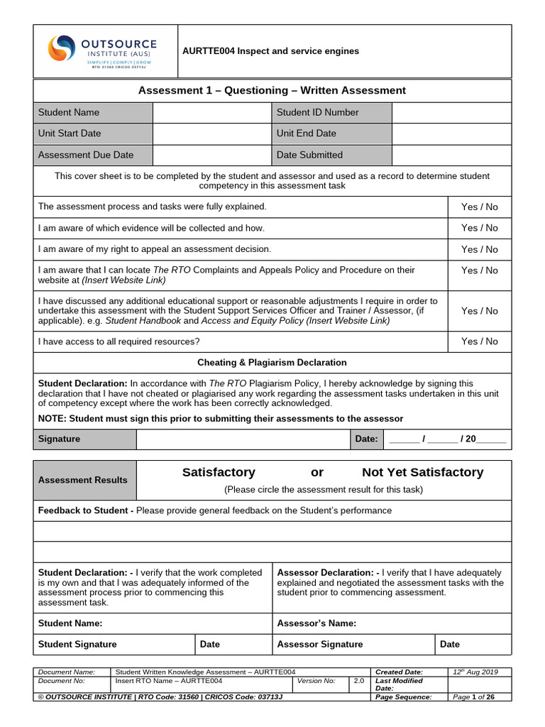 Engine Inspection and Service Assessment | PDF | Engines | Internal ...