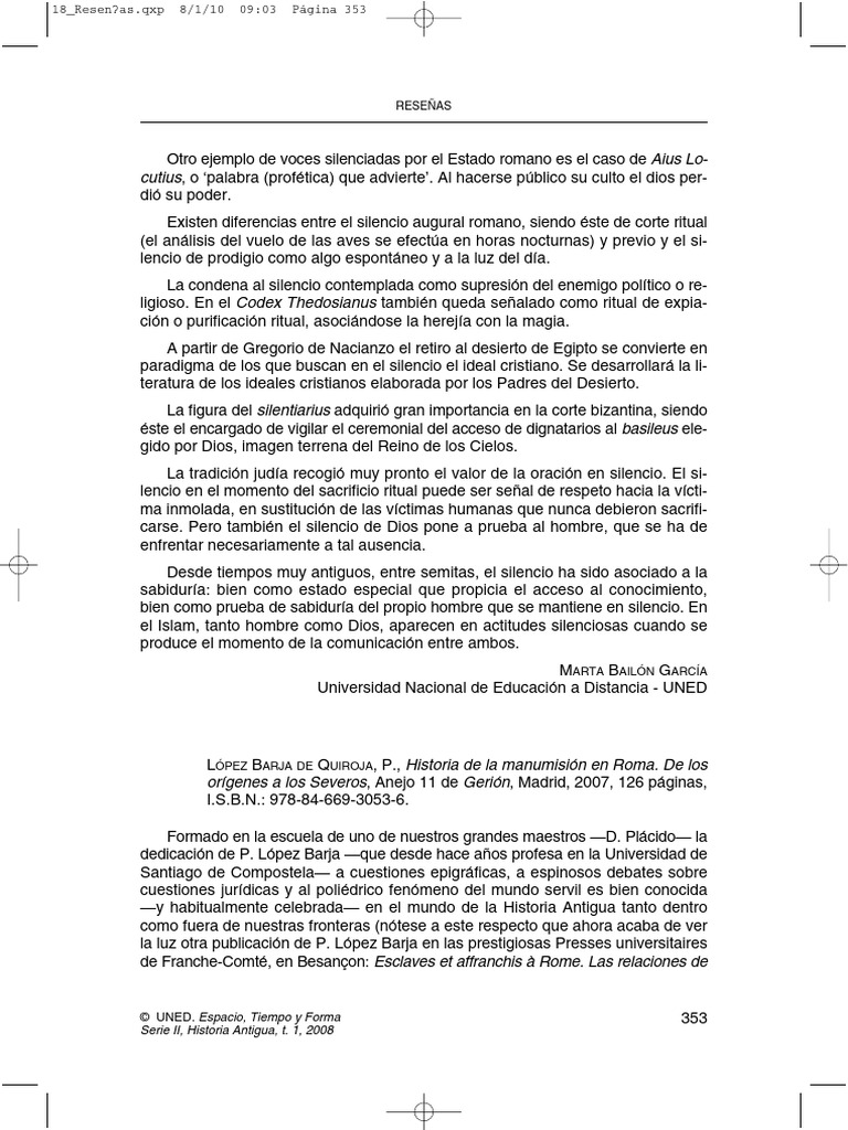 Lopez Barja P Historia de La Manumision | PDF