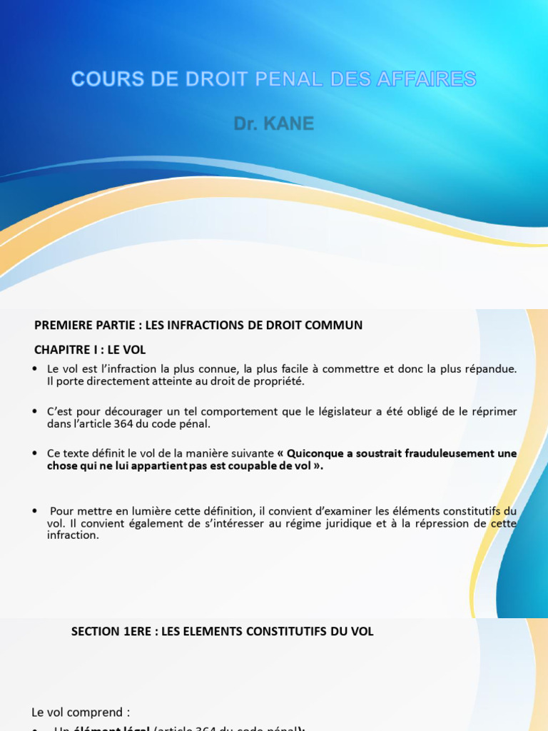 Comprendre le Vol en Droit Pénal | PDF | Justice | Crime et violence