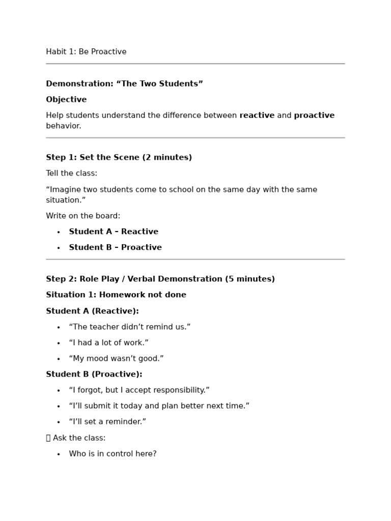 Proactive Habits for Student Success | PDF | Disciplines | Empathy