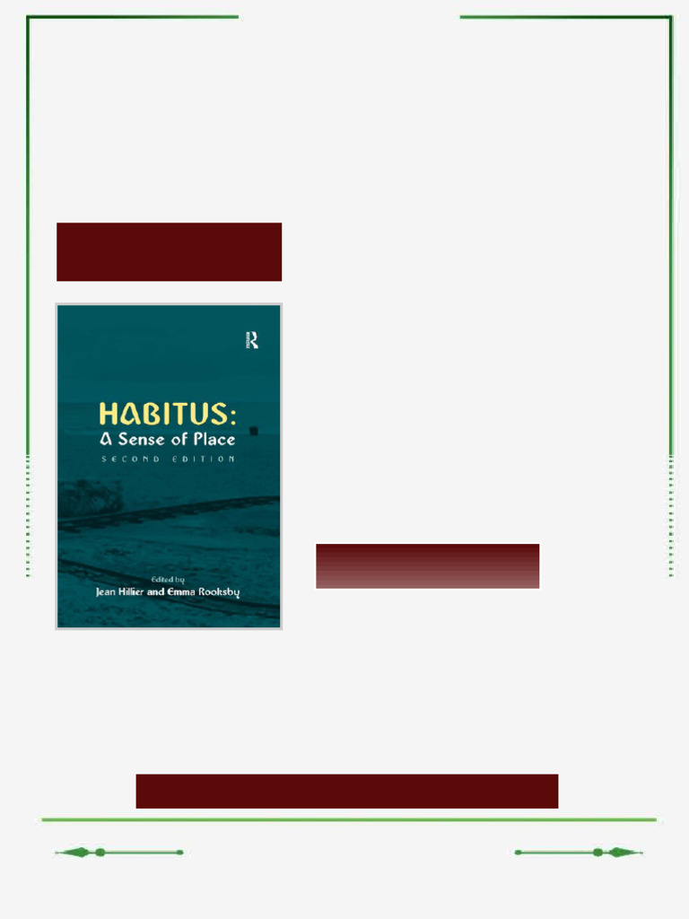 Habitus A Sense of Place Urban and Regional Planning and Development ...