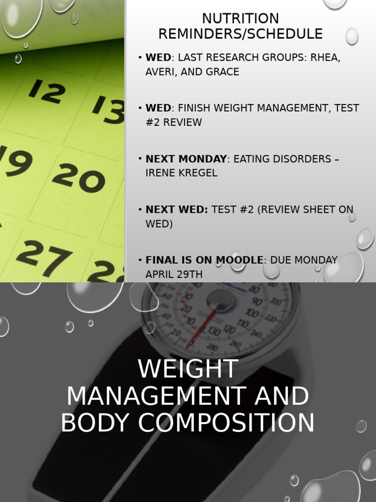 Nutrition Schedule and Weight Management Tips | PDF | Body Shape | Body ...