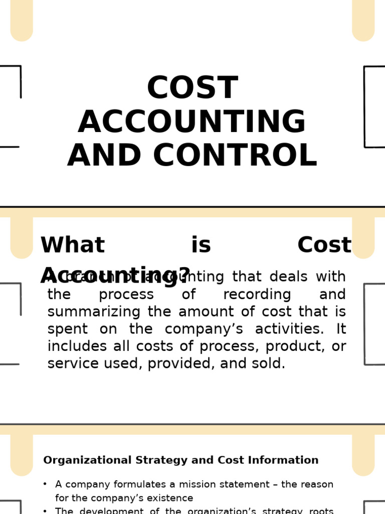 Cost Accounting and Control Chapter 1 | PDF | Inventory | Cost Of Goods ...