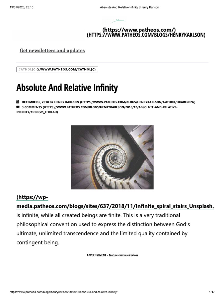 Article On Infinity | PDF