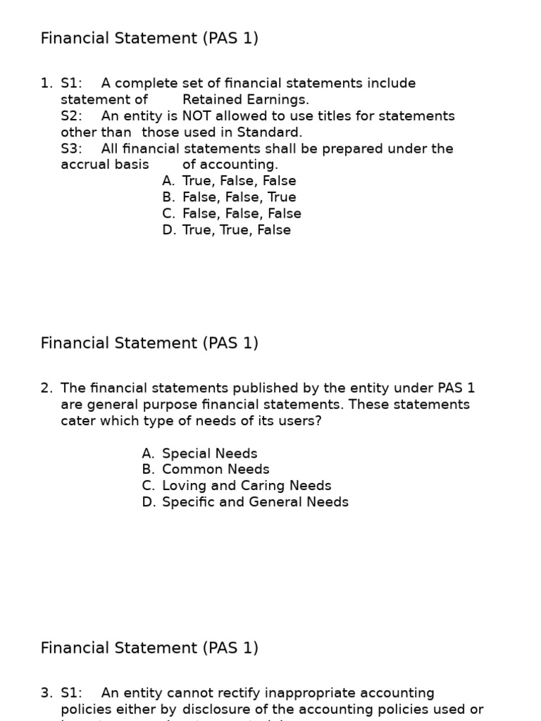 Financial Statements Under PAS 1 Explained | PDF | Financial Statement ...