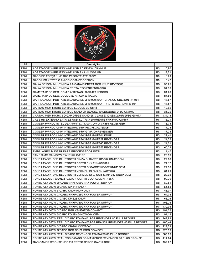 FENI Electronics and Accessories List | PDF | Usb Flash Drive | Solid ...