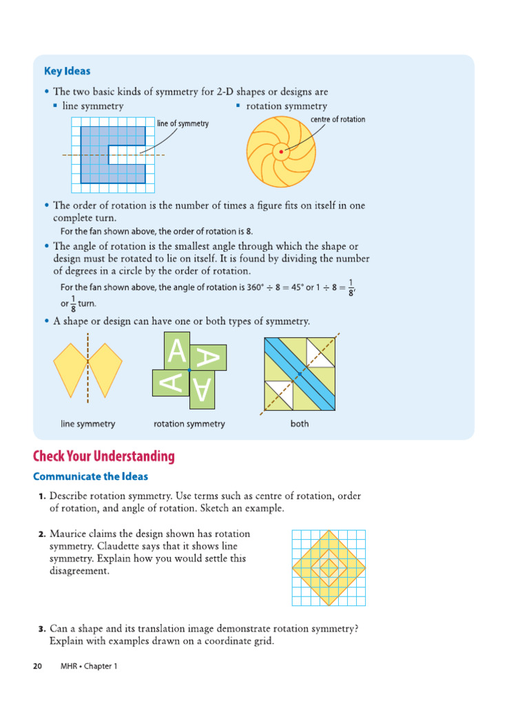 1.2 Rotational Symmetry Textbook Questions | PDF