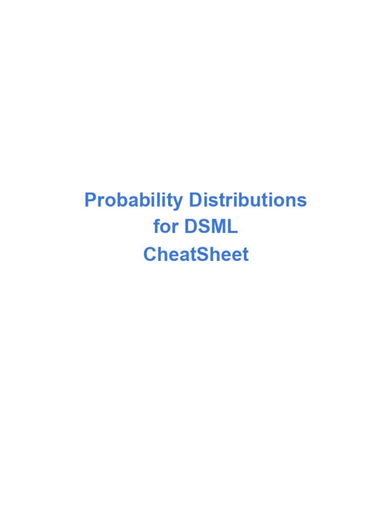 Probability Distributions for ML Cheat Sheet | PDF | Probability ...