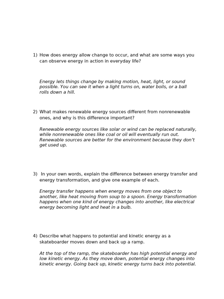 Understanding Energy: Types and Transformations | PDF | Kinetic Energy ...