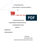 Coffee Day Xpress: A Project Report On "Business Development and Franchising" at