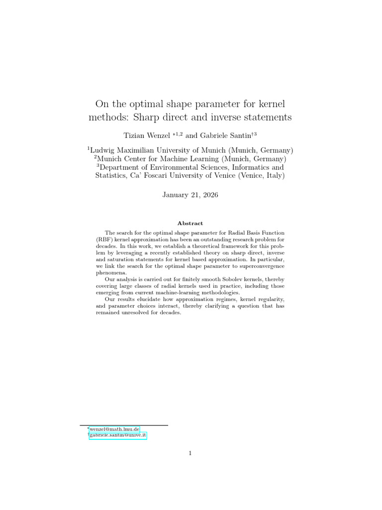 Optimal Shape Parameter in Kernel Methods | PDF | Convolution ...
