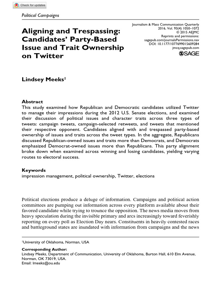 Twitter Strategies in Political Campaigns | PDF | Democratic Party ...
