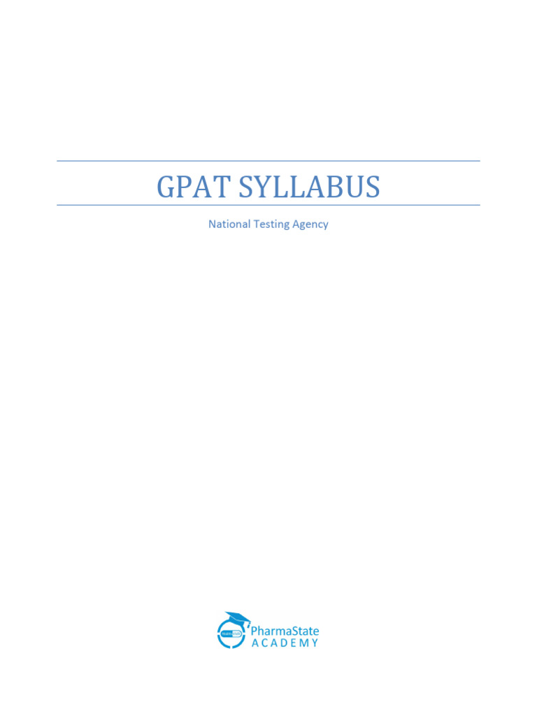 GPAT Entrance Exam 2023 Syllabus Copy | PDF | Solubility | Titration