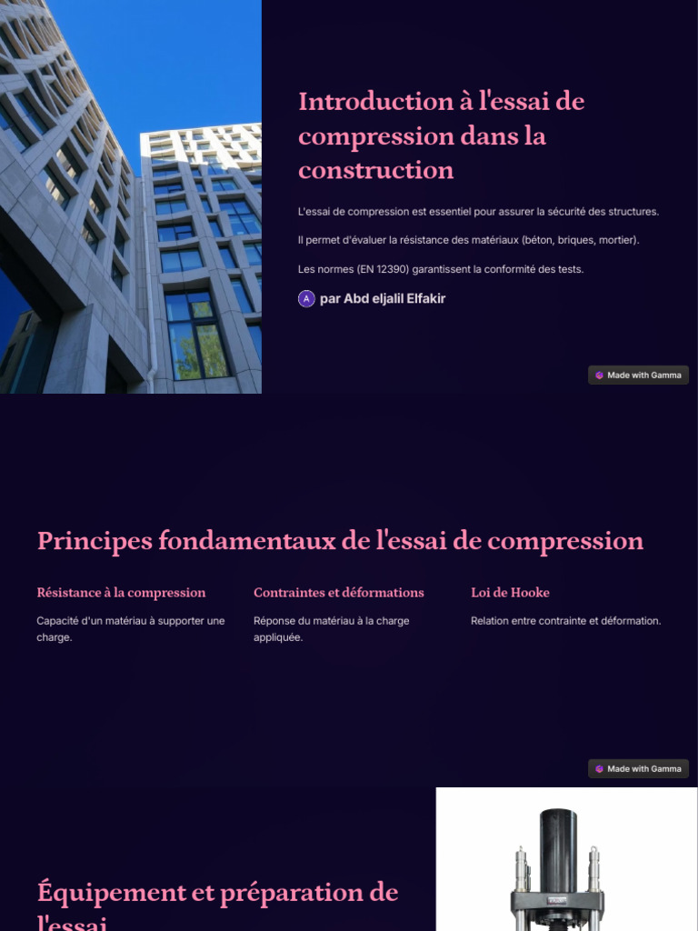 Essai de compression en construction | PDF | Béton | Mortier (matériau)