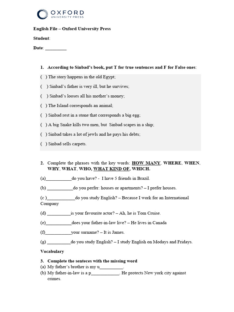 OUP test- B2 (1) | PDF | English Language | Linguistics
