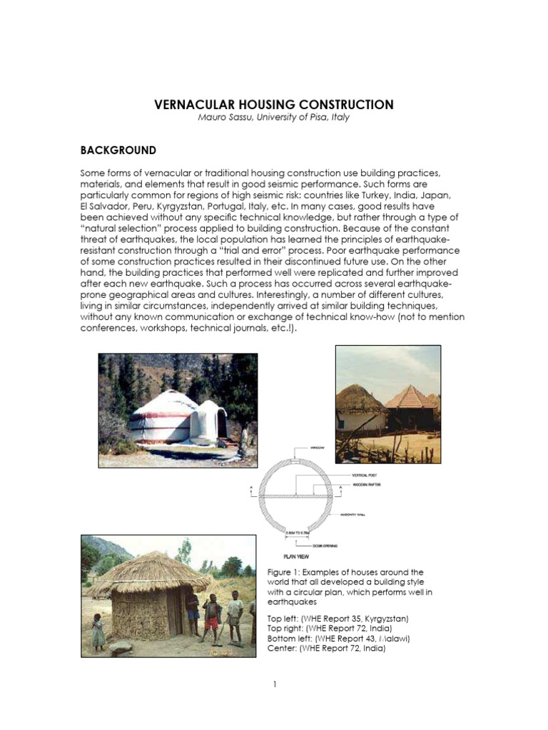 Vernacular Housing for Earthquake Resistance | PDF | Earthquake ...
