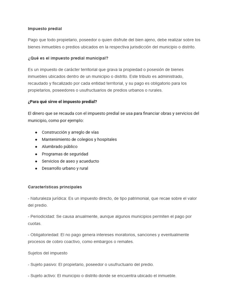 Guía del Impuesto Predial Municipal | PDF | Impuestos | Propiedad