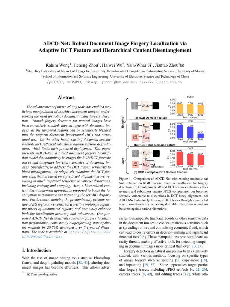 ADCD-Net: Document Forgery Detection | PDF | Data Compression | Image ...