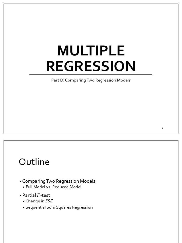 Comparing Regression Models with F-Test | PDF | Regression Analysis ...