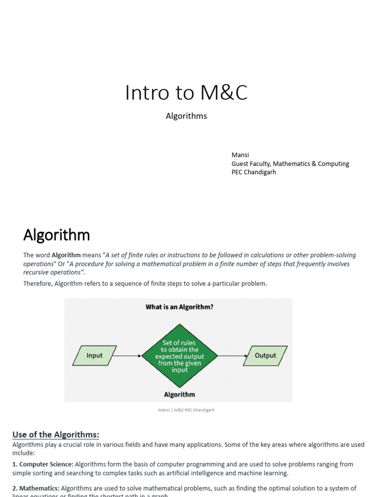 Introduction to Algorithms in M&C | PDF | Operating System | Process ...