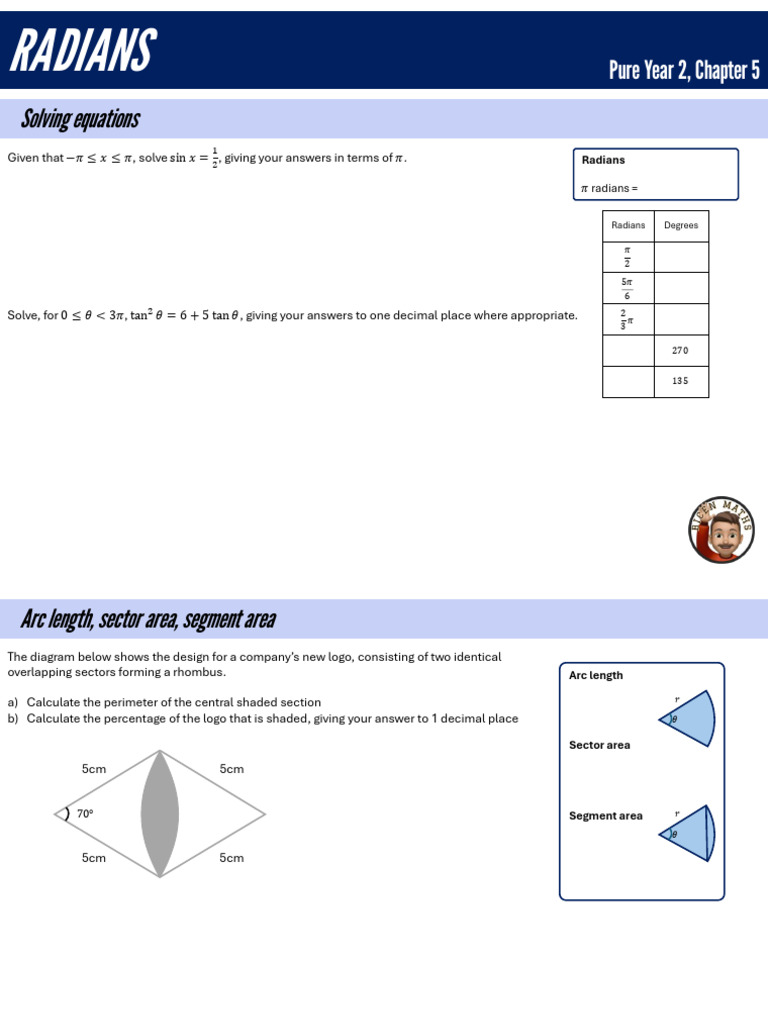 P2 Ch5 Radians | PDF