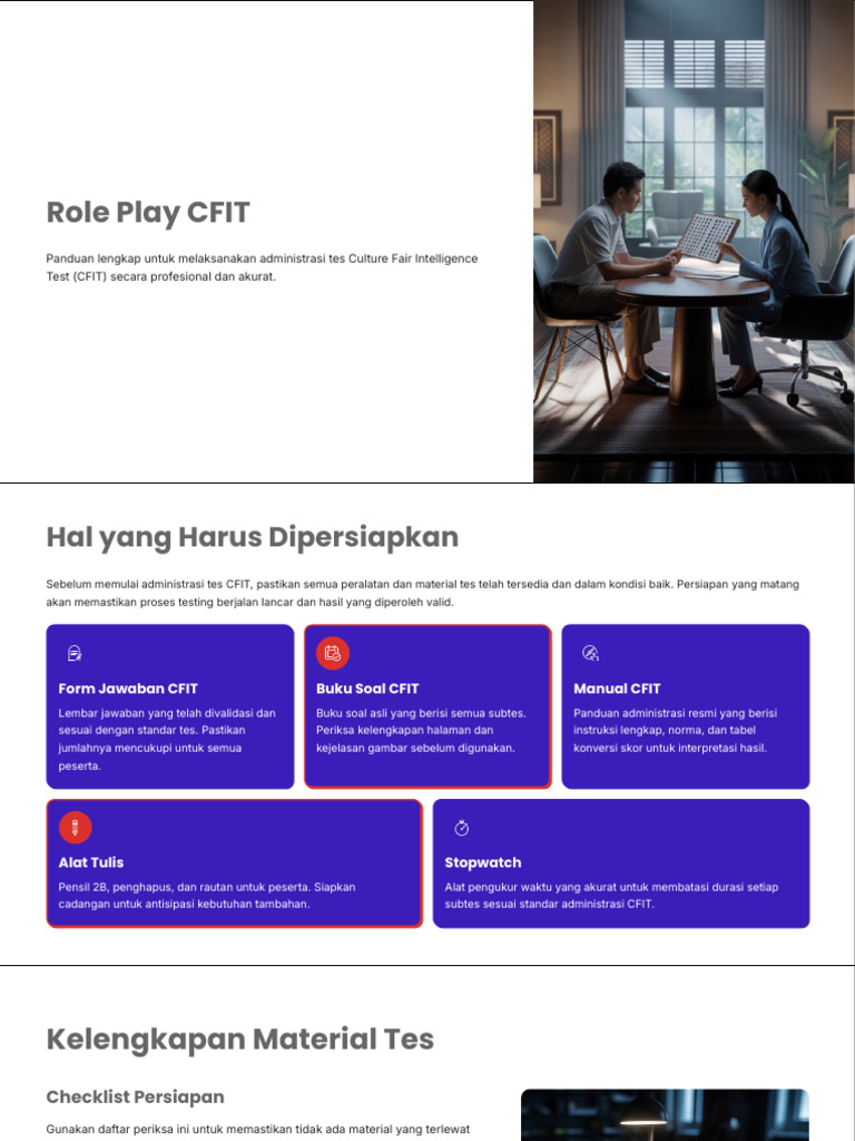 Panduan Administrasi Tes CFIT | PDF