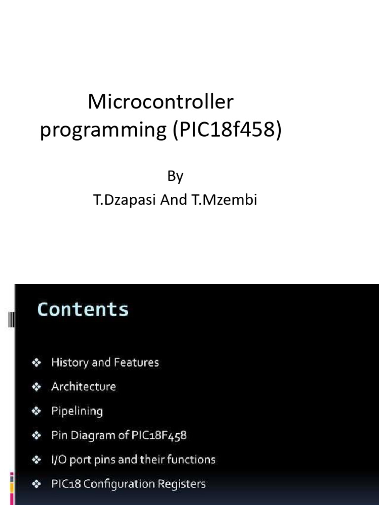 Microcontroller Programming PIC18f458 | PDF