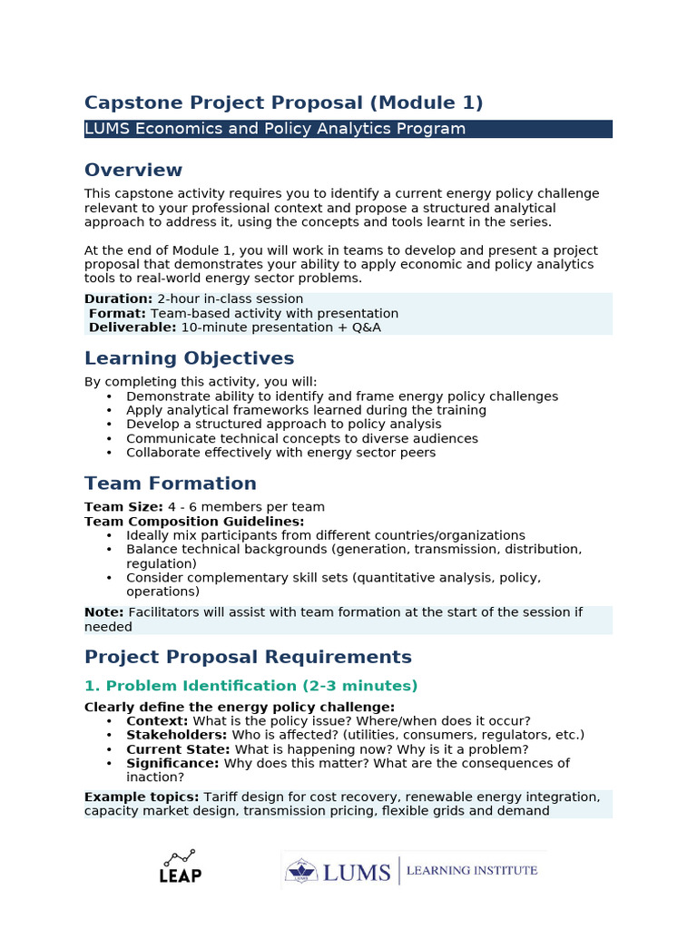 Capstone Project Instructions | PDF | Policy | Analysis
